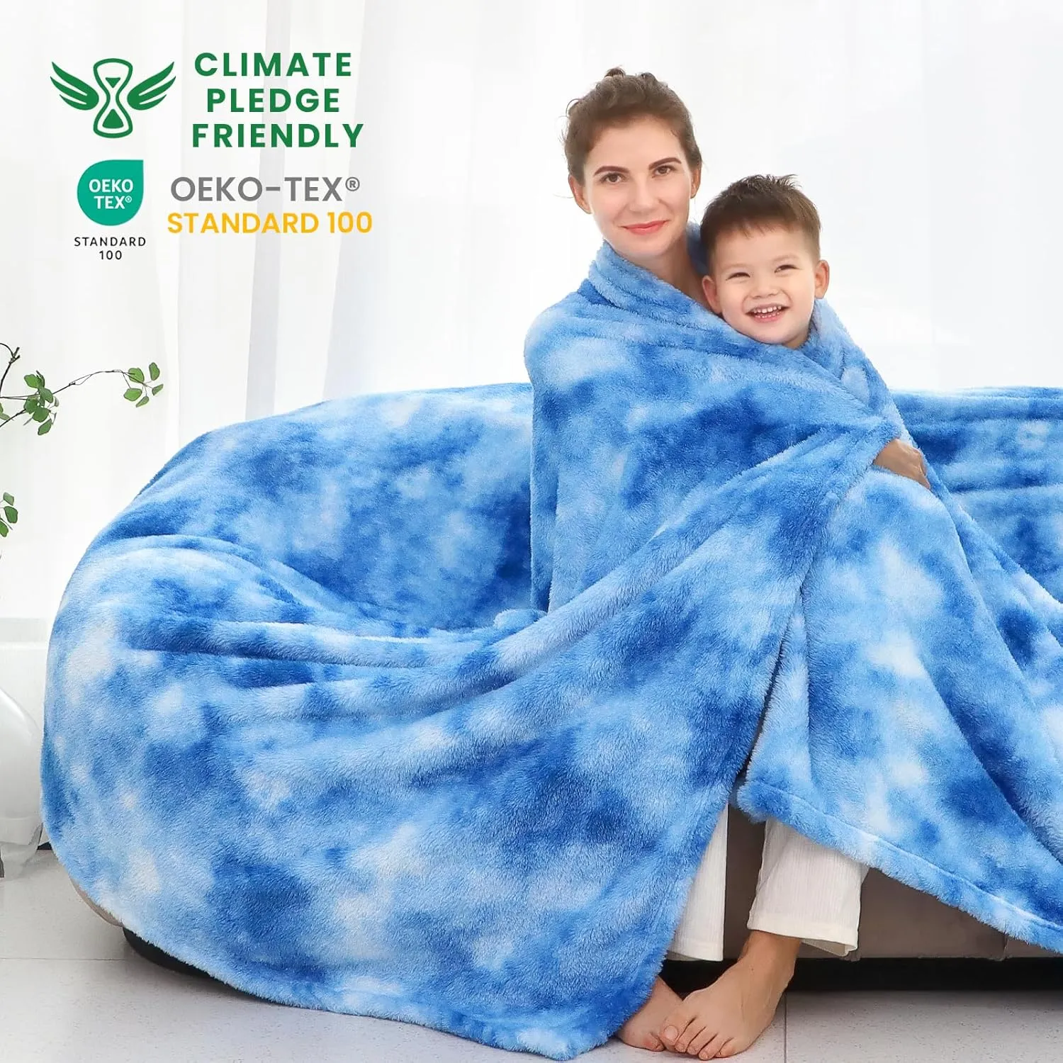 Fleece Throw Blanket Cozy Soft Lightweight Throw Blankets Warm Plush Blue Fall Blankets and Throws Couch Sofa Bed Camping Travel Picnic Outdoor Blanket Bedding Kid Baby Boys Girls Adults 60x80 in