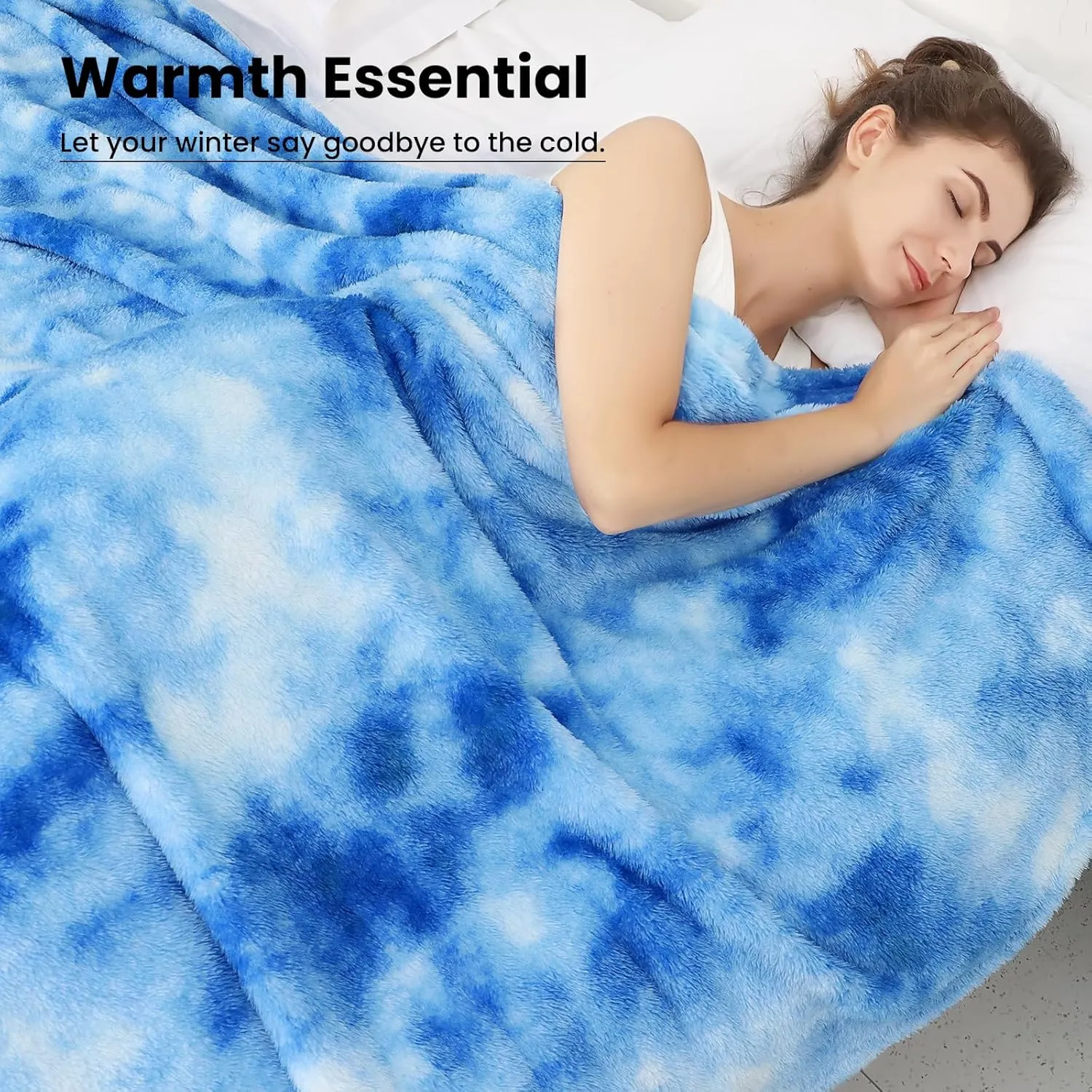 Fleece Throw Blanket Cozy Soft Lightweight Throw Blankets Warm Plush Blue Fall Blankets and Throws Couch Sofa Bed Camping Travel Picnic Outdoor Blanket Bedding Kid Baby Boys Girls Adults 60x80 in