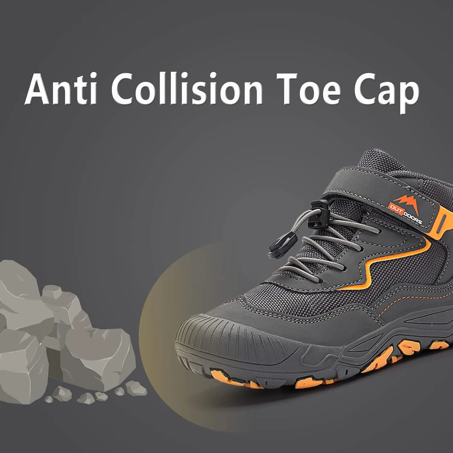 FLIOZY Hiking Boots Boys Girls Walking Shoes Kids Anti Collision Non Slip Hiking Boot Outdoor Trekking Walking Sneakers