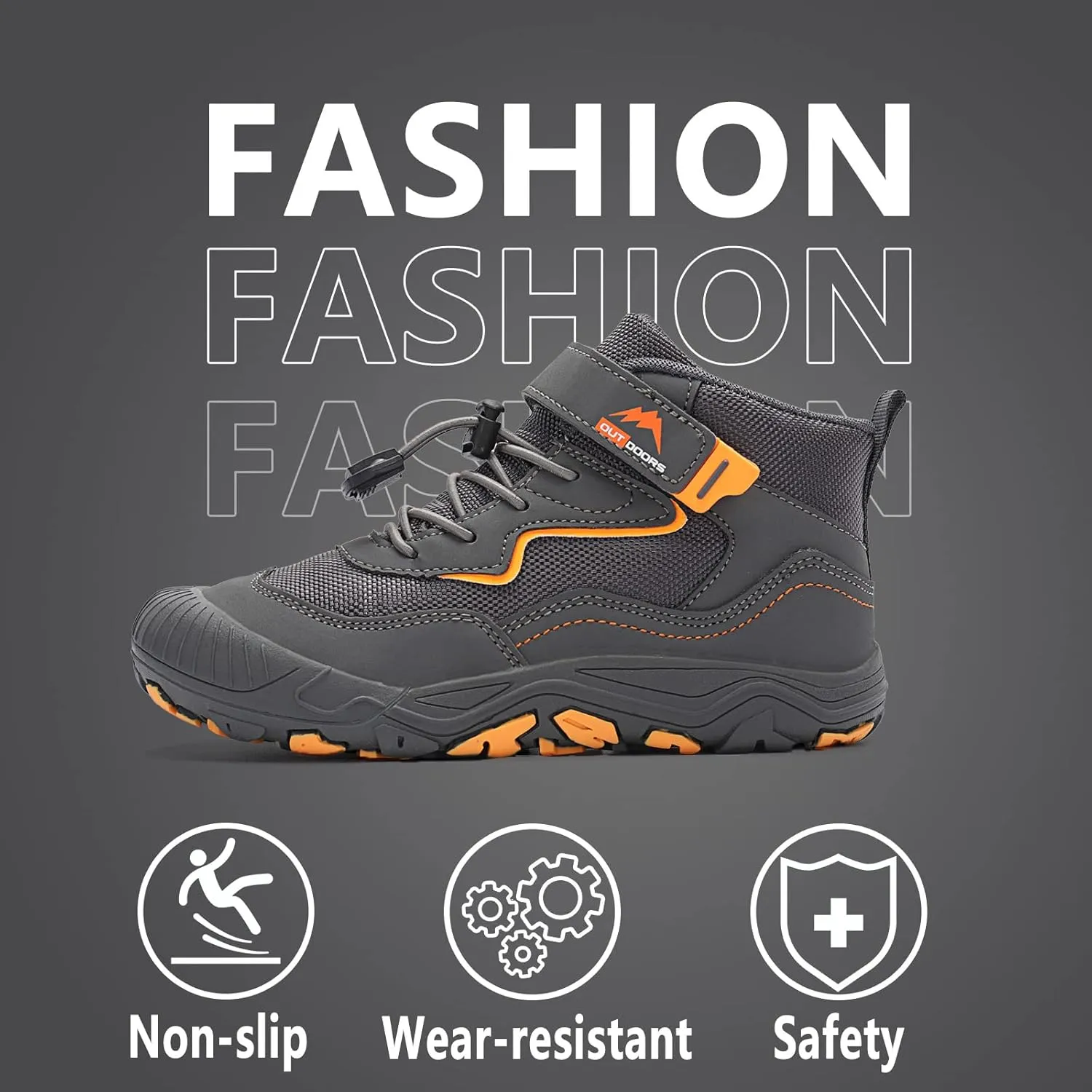 FLIOZY Hiking Boots Boys Girls Walking Shoes Kids Anti Collision Non Slip Hiking Boot Outdoor Trekking Walking Sneakers