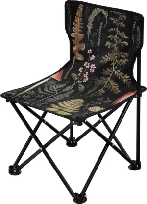 Flowering Mushroom Portable Outdoor Folding Chair Anti-Slip Padded Oxford Cloth Stool Camping Chair Small for Beach Hiking Fishing Gardening Quad Camp Chair