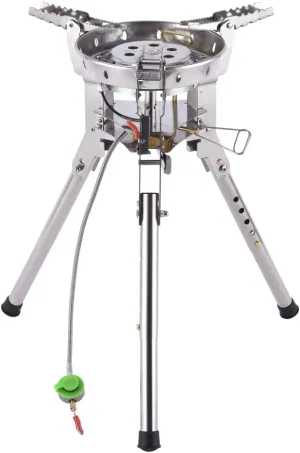 Foldable Adjustable Height Gas Stove With Ignition Device Portable Camping Accessories For Picnic Cooking