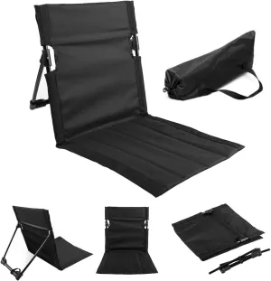 Folding Beach Chair Breathable Stable Portable Beach Chair with Sponge Filling & Mesh Pocket Lightweight Soft Sturdy Folding Floor Chair for Fishing, Barbecues, Hiking
