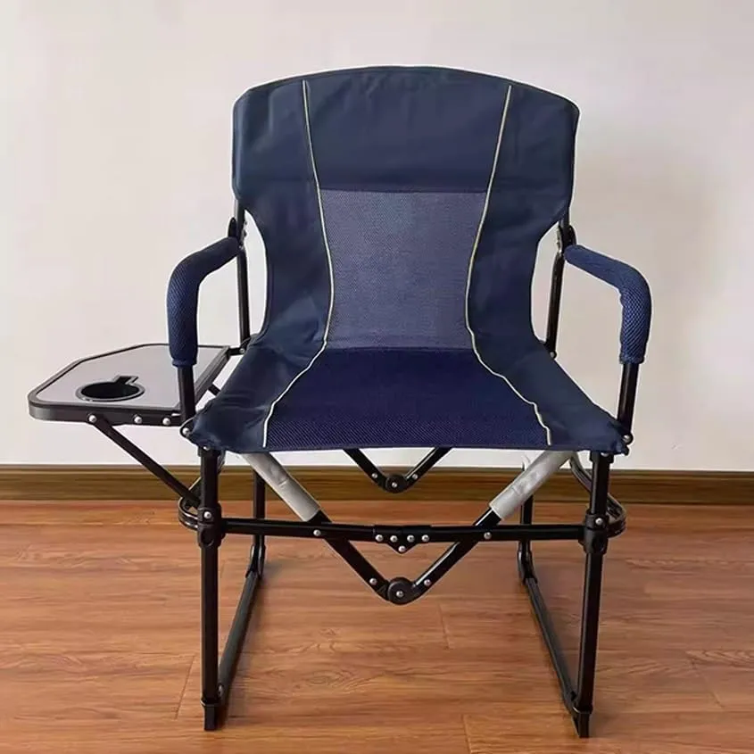 Folding Camping Chair, Picnic Chairs, Portable Lawn Chairs with Side Table Breathable Mesh Back Compact Style for Outdoor Sports