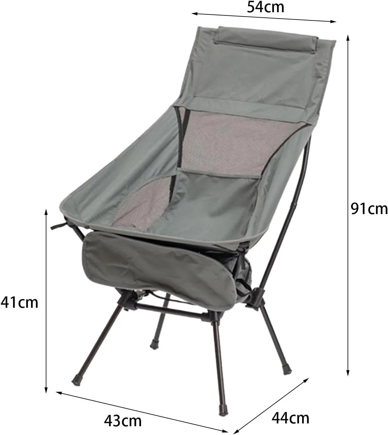 Folding Camping Chair Swing Chair Mesh Back Compact Telescopic Seat Portable Moon Chair for Backpacking Fishing Cycling
