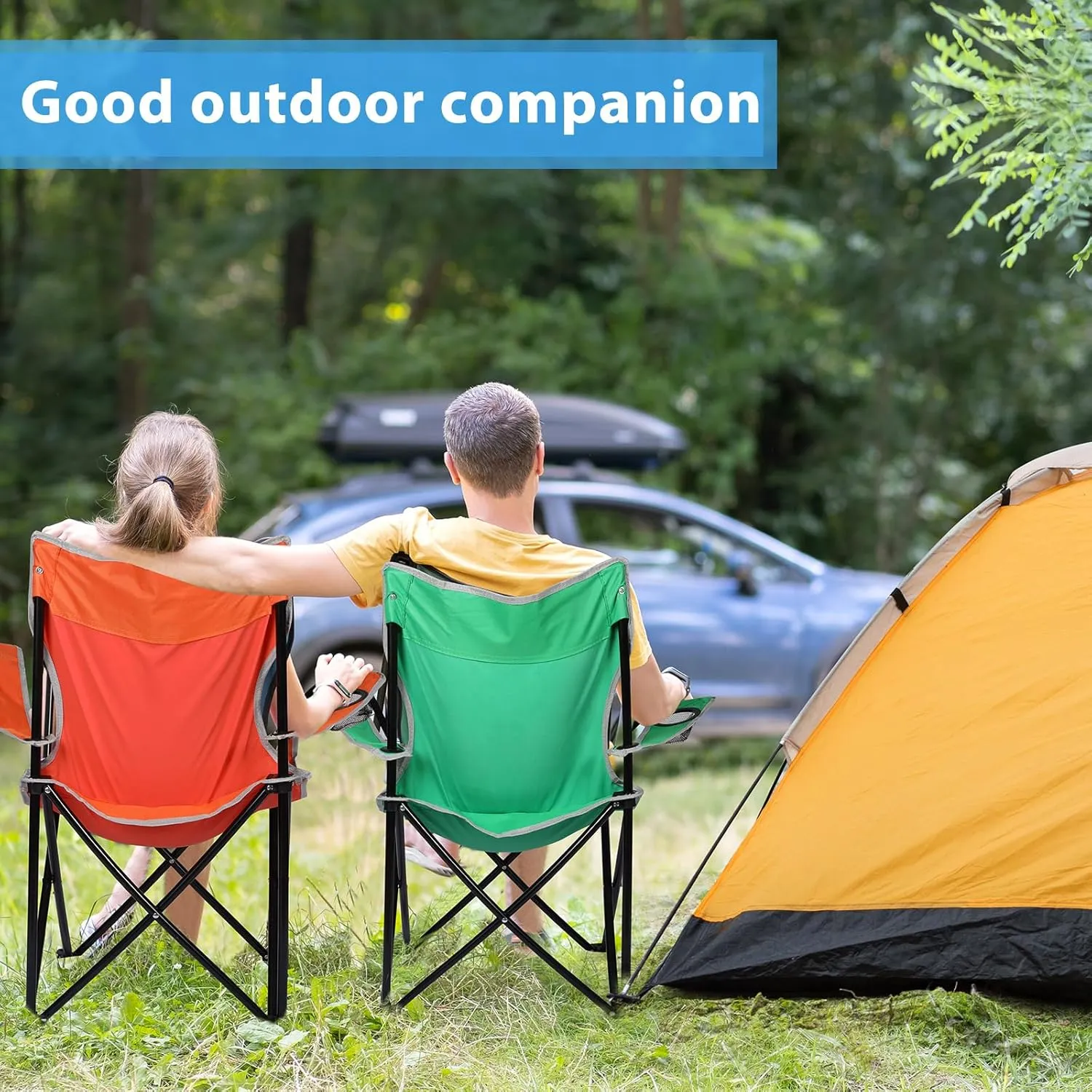 Folding Camping Chairs with Cupholder and Carry Bag Portable Lightweight Lawn Chairs with Mesh Side Pocket for Fishing Hiking Picnic Party Beach Outdoor Sports Activity (Classical,4 Pcs)