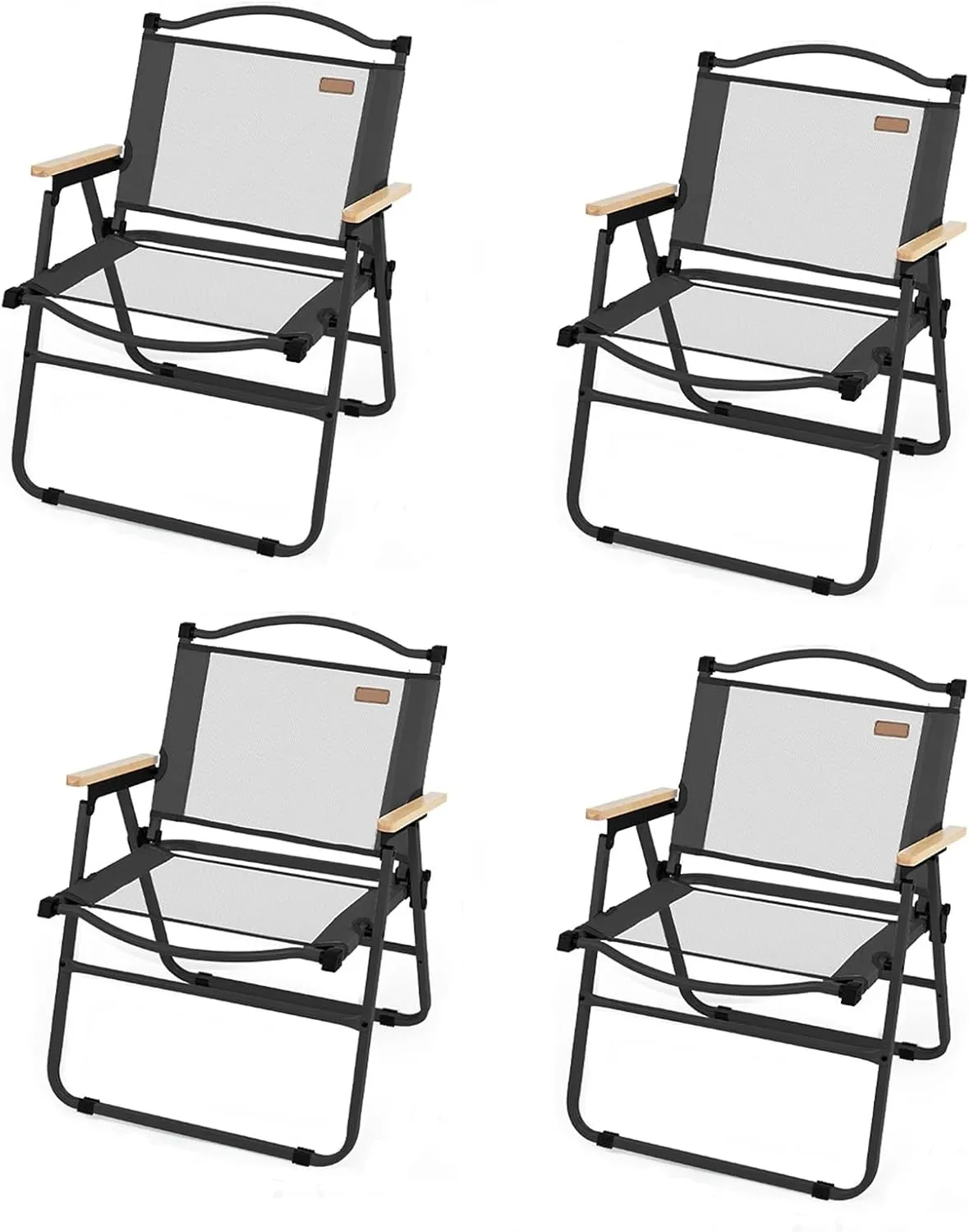 Folding Chair, Camping Chair 1/2/4 Piece Set Portable Mesh Breathable Back Chair Great for Camping Outdoor Use