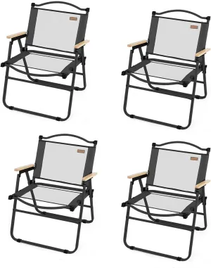 Folding Chair, Camping Chair 1/2/4 Piece Set Portable Mesh Breathable Back Chair Great for Camping Outdoor Use
