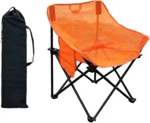 Folding Chair Camping Chair Portable Breathable Stable Practical for Adults with Carrying Bag for Backpacking Picnics Travel, Orange