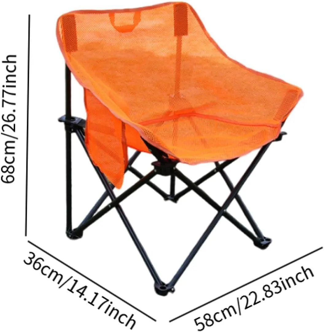 Folding Chair Camping Chair Portable Breathable Stable Practical for Adults with Carrying Bag for Backpacking Picnics Travel, Orange