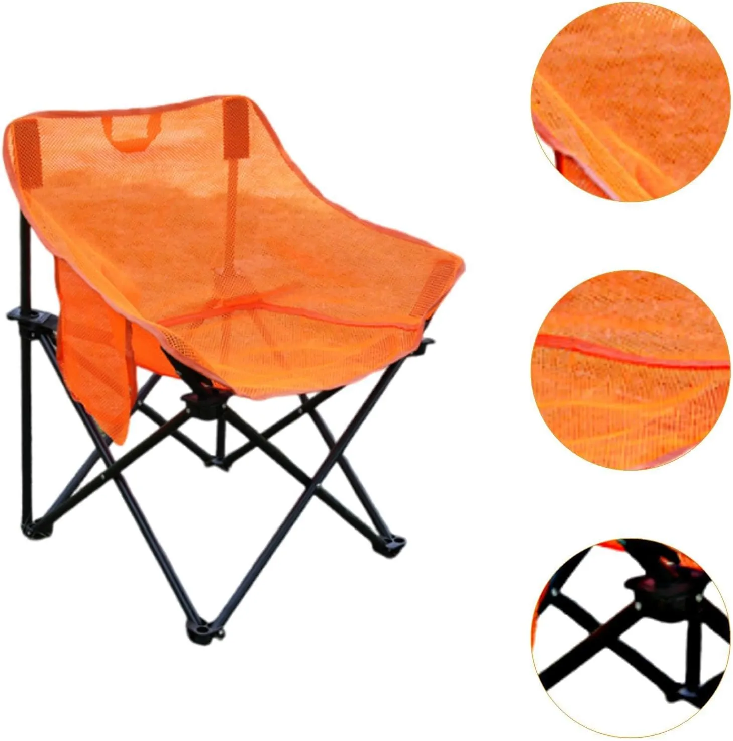 Folding Chair Camping Chair Portable Breathable Stable Practical for Adults with Carrying Bag for Backpacking Picnics Travel, Orange