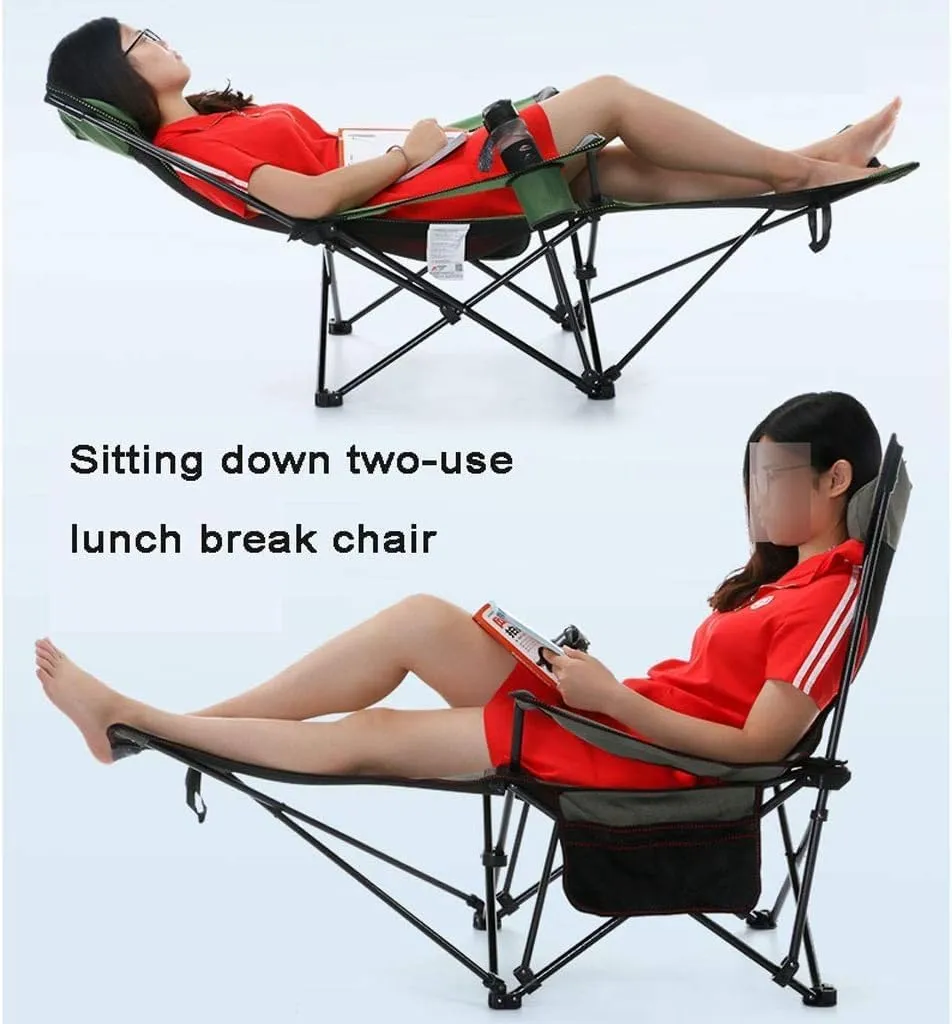 Folding Chairs Outdoor Camping Chair Folding Chair Recliner Break Relax Lounger Zero Gravity Chairs Garden Balcony Fishing Hiking Portable Camping Chair(Color:Green)