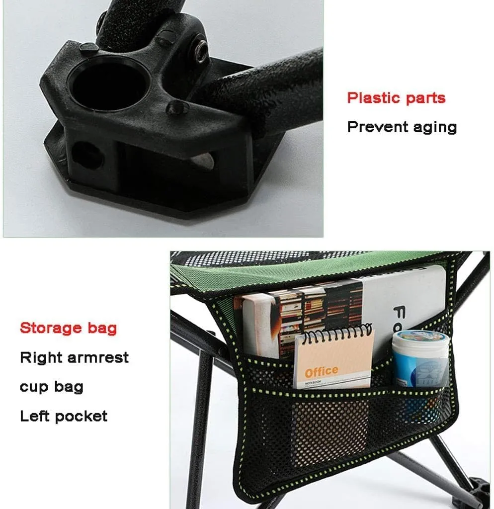 Folding Chairs Outdoor Camping Chair Folding Chair Recliner Break Relax Lounger Zero Gravity Chairs Garden Balcony Fishing Hiking Portable Camping Chair(Color:Green)