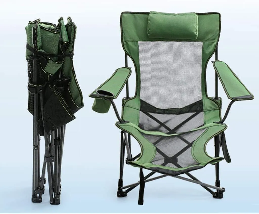 Folding Chairs Outdoor Camping Chair Folding Chair Recliner Break Relax Lounger Zero Gravity Chairs Garden Balcony Fishing Hiking Portable Camping Chair(Color:Green)