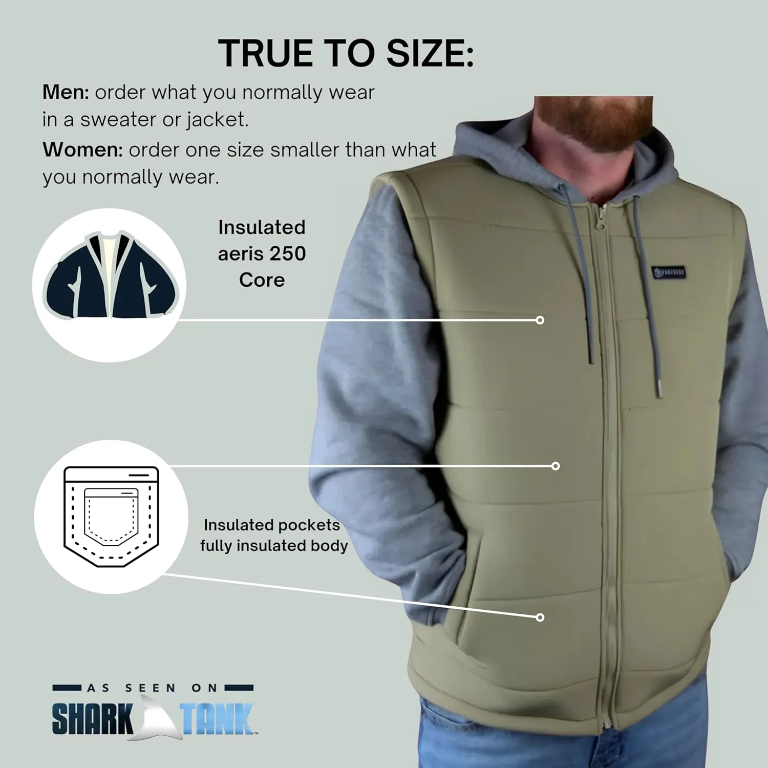 Fortress Terra Hoodie Insulated with USA Made AERIS Technology, Wind and Water Resistant Core (Spring Hoodie)