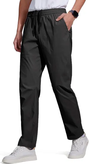 FREE SOLDIER Men's Elastic Waist Water Resistant Quick-Dry Hiking Outdoor Joggers Workout Sweatpants Pants