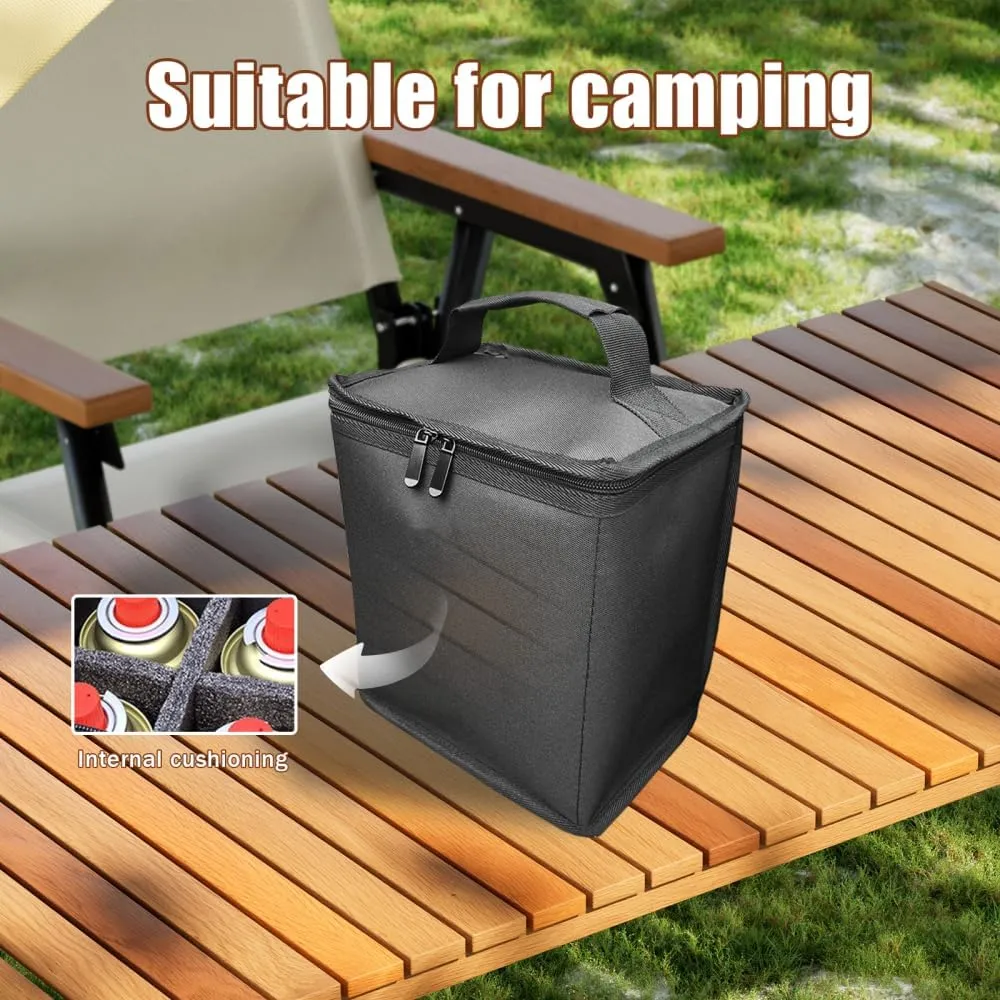 Fuel ​Cylinder Storage Bag, Portable Fuel Canister Cover Mini Gas Tank Protective Bag for 4/6 Pack Propane Cylinder Camping Outdoor