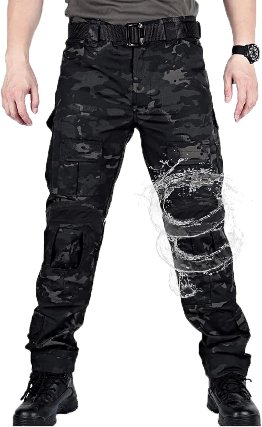 G3 Tactical Combat Pants, Men's Military Ripstop Camo Army Pants for Outdoor Hunting Paintballing - No Kneepad
