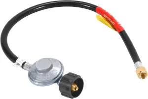 GasSaf 12 Feet Propane Regulator Hose, Propane Grill Regulator with Hose for QCC1 Propane Tank and Most LP Gas Grill, Heater and Fire Pit Table, 3/8" Female Flare Nut- Low Pressure