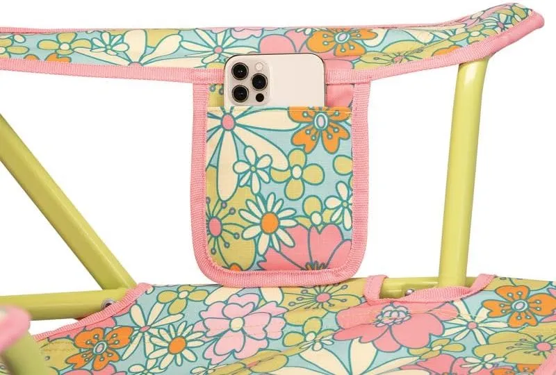 GCI Outdoor Comfort Pro Rocker Camping Chair | Portable Folding Rocking Chair with Durable Armrests & Drink Holder — Floral