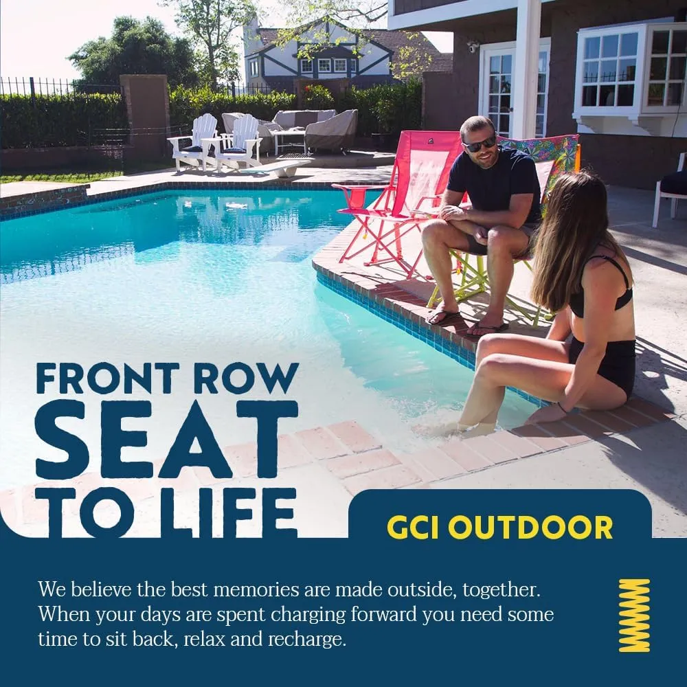 GCI Outdoor Comfort Pro Rocker Camping Chair | Portable Folding Rocking Chair with Durable Armrests & Drink Holder — Sweet Tea