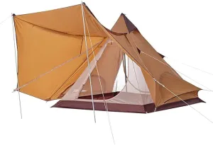 GeRRiT Outdoor Camping Pyramid Tent Double Layers Indian Beach Tent Rainproof Sun Protection Casual Picnic Camping Mongolian Yurt Tent Hiking Shelter