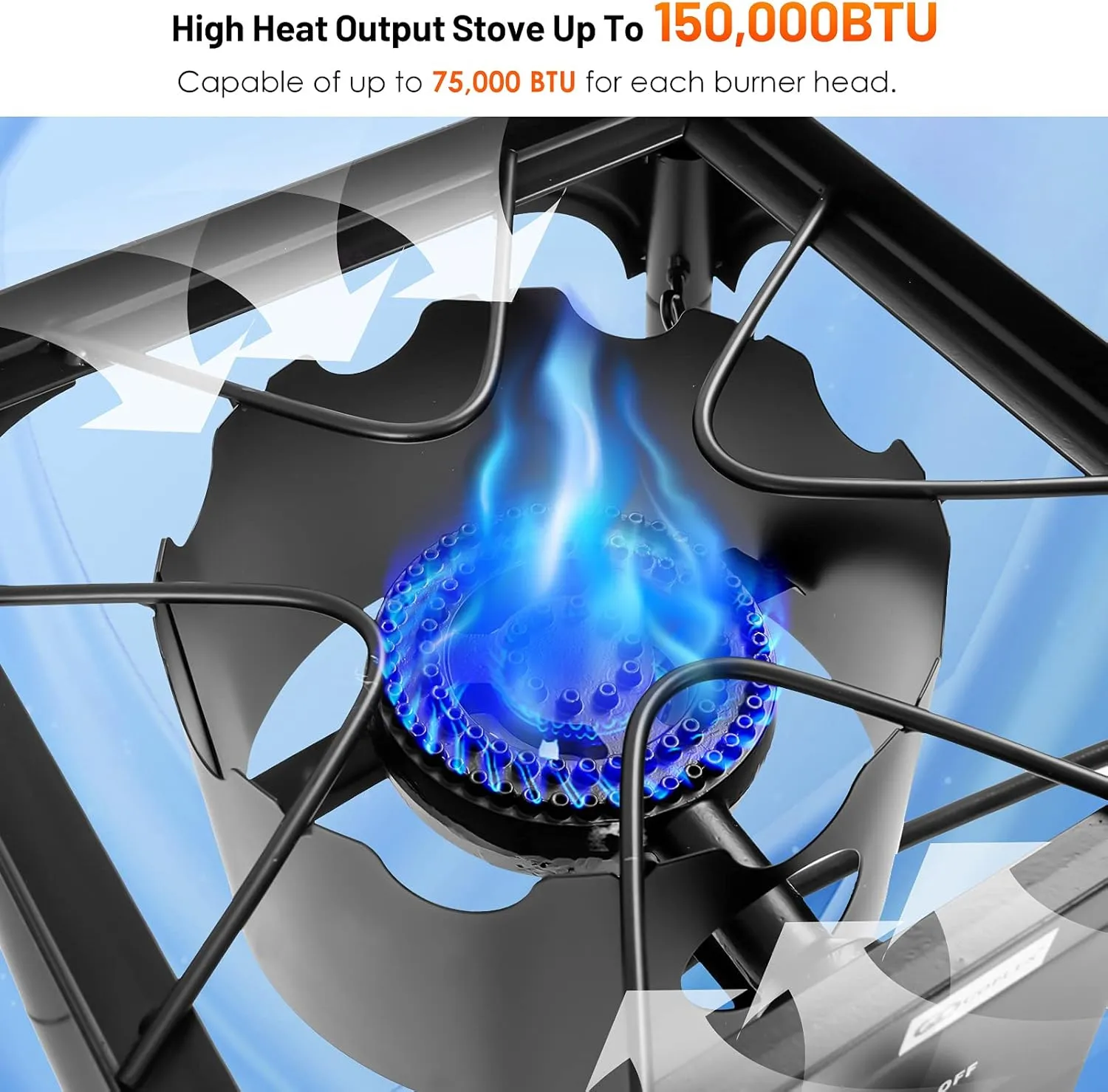 Giantex Outdoor Double Burner Stove, High Pressure 2 Burner Stand Max. 150,000 BTU total, 0-20 PSI Regulator Detachable Legs, Portable Dual Propane Grill Burner Stove for Camping Picnic Cookout