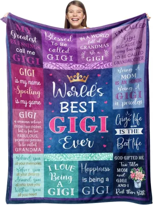 Gigi Gifts for Grandma Blanket 50" x 60", Mother's Day Christmas Birthday Gifts for Gigi Nana Grammy Gifts from Grandkids