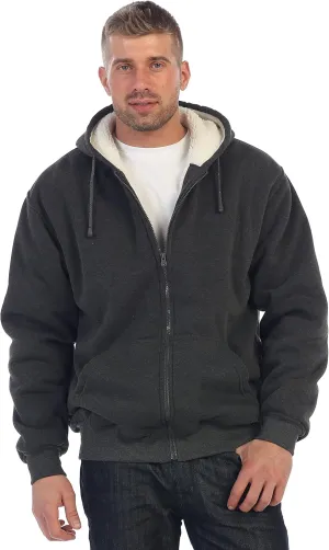 Gioberti Men's Soft Heavyweight Sherpa Lined Fleece Hoodie Jacket