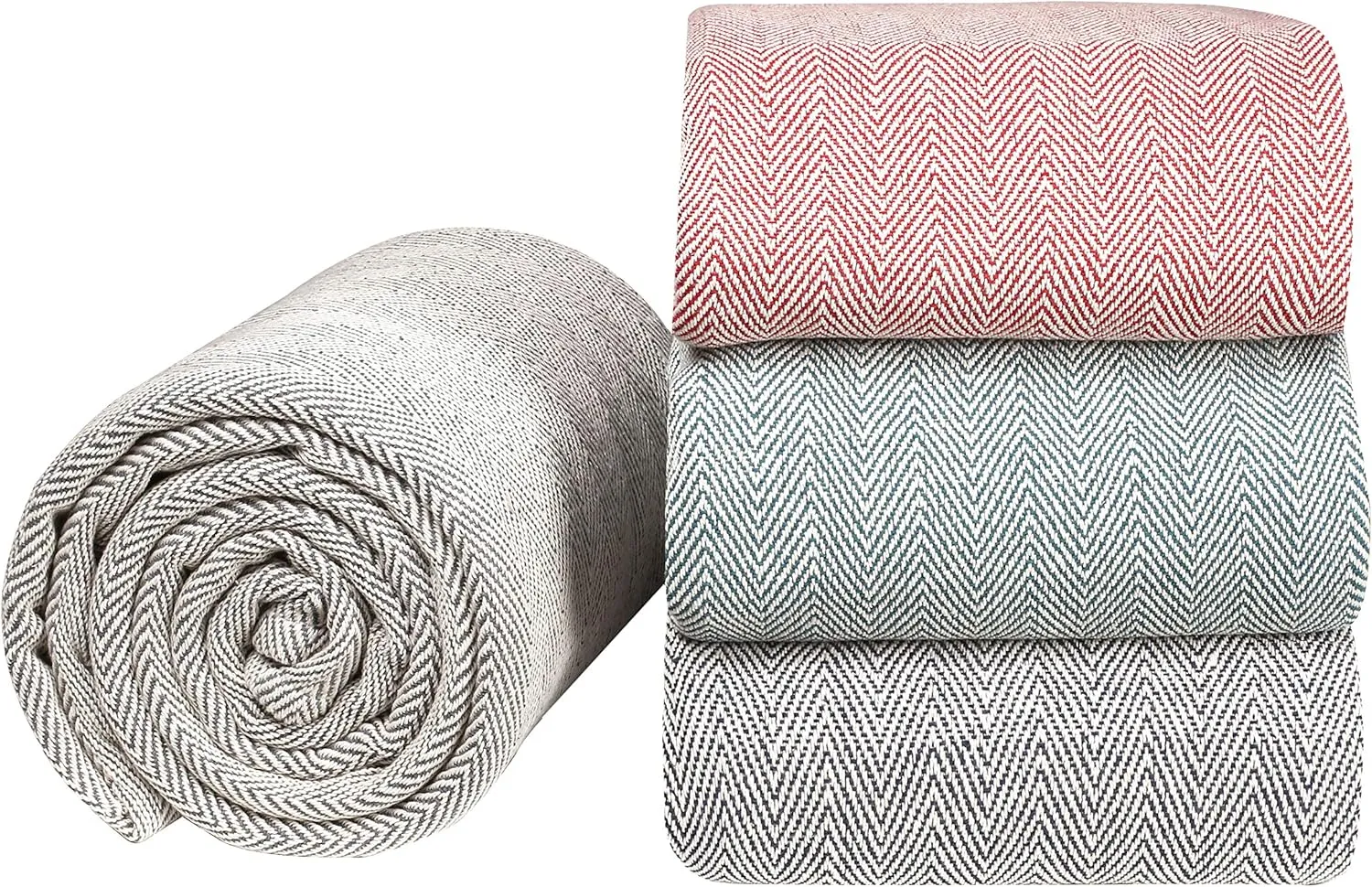 Glamburg 100% Soft and Breathable Cotton Thermal Blanket Twin Charcoal - Perfect for Layering Any Bed for All Season