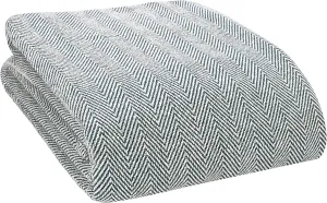 Glamburg 100% Soft and Breathable Cotton Thermal Blanket Twin Teal - Perfect for Layering Any Bed for All Season