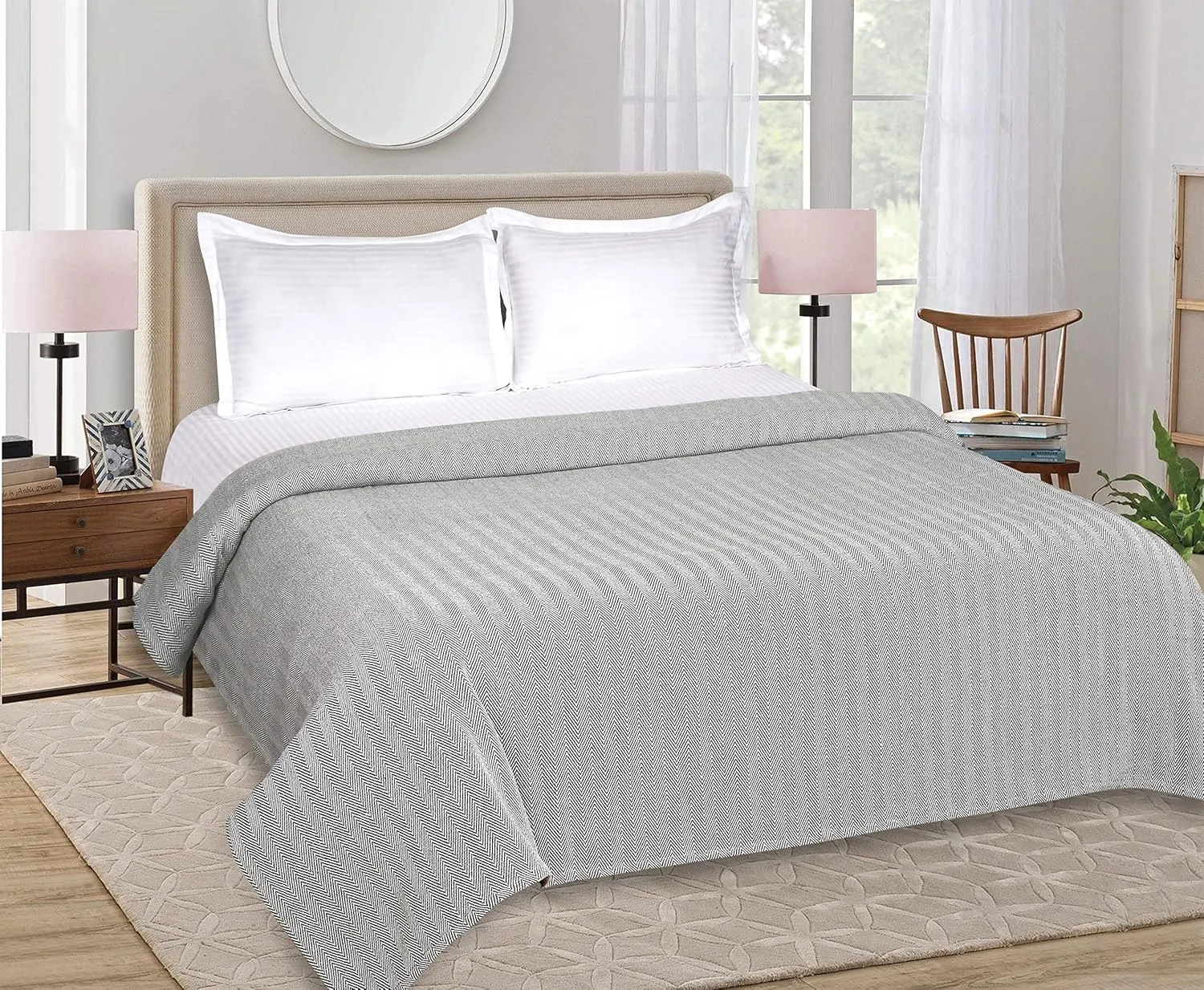 Glamburg 100% Soft and Breathable Cotton Thermal Blanket Twin Teal - Perfect for Layering Any Bed for All Season