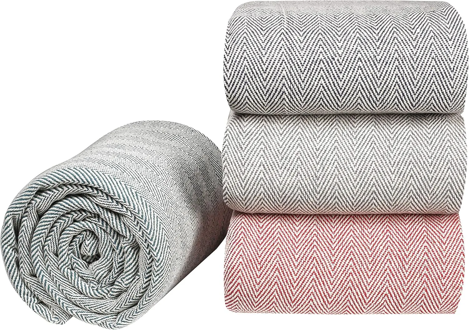 Glamburg 100% Soft and Breathable Cotton Thermal Blanket Twin Teal - Perfect for Layering Any Bed for All Season