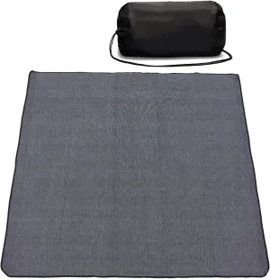 Grey Picnic Blanket with Strap, 60'' x 80'' Sandproof Beach Mat with Storage Bag, Waterproof Outdoor Blanket for Travel Camping Park Beach, Machine Washable (Grey)