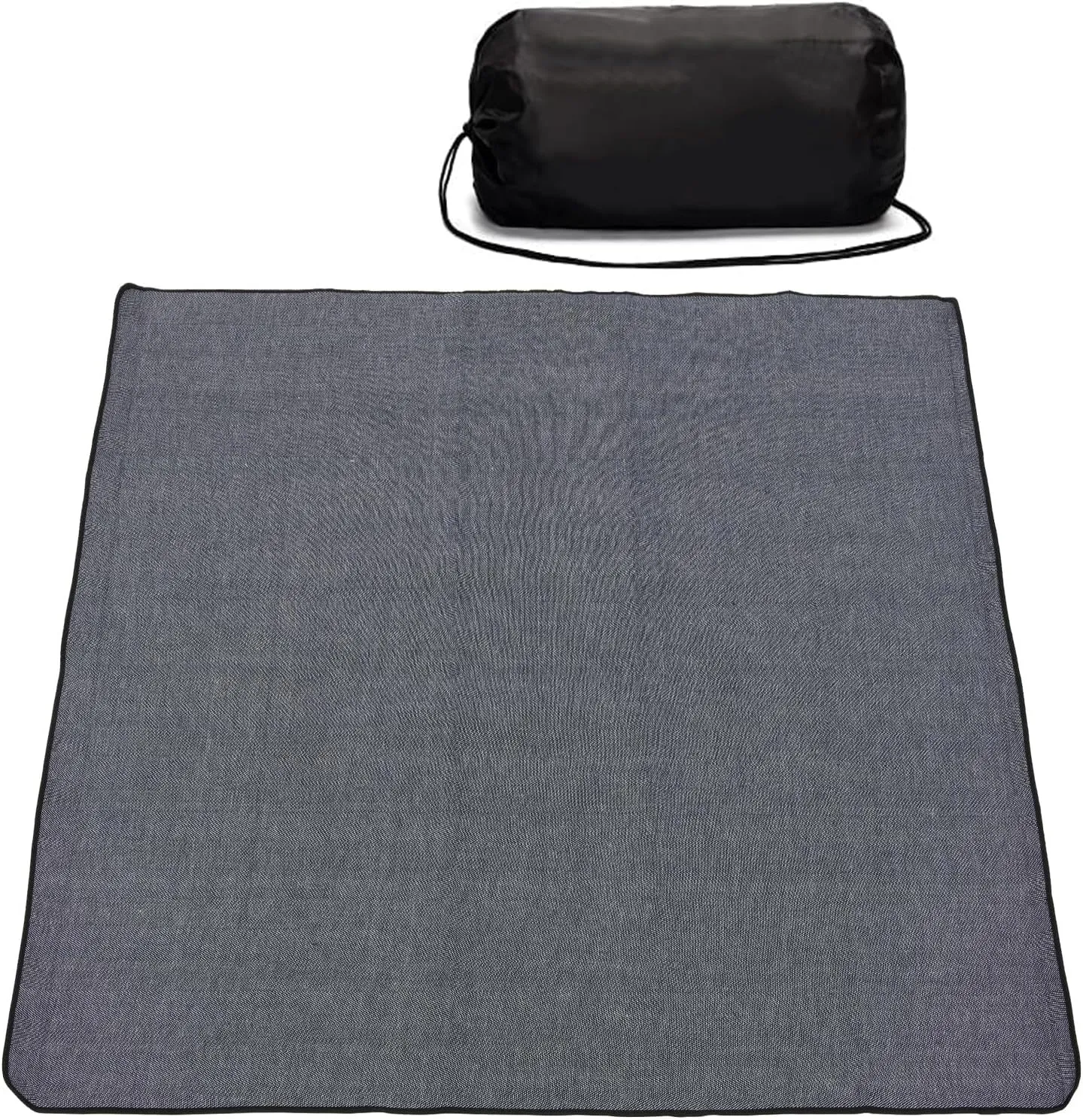 Grey Picnic Blanket with Strap, 60'' x 80'' Sandproof Beach Mat with Storage Bag, Waterproof Outdoor Blanket for Travel Camping Park Beach, Machine Washable (Grey)