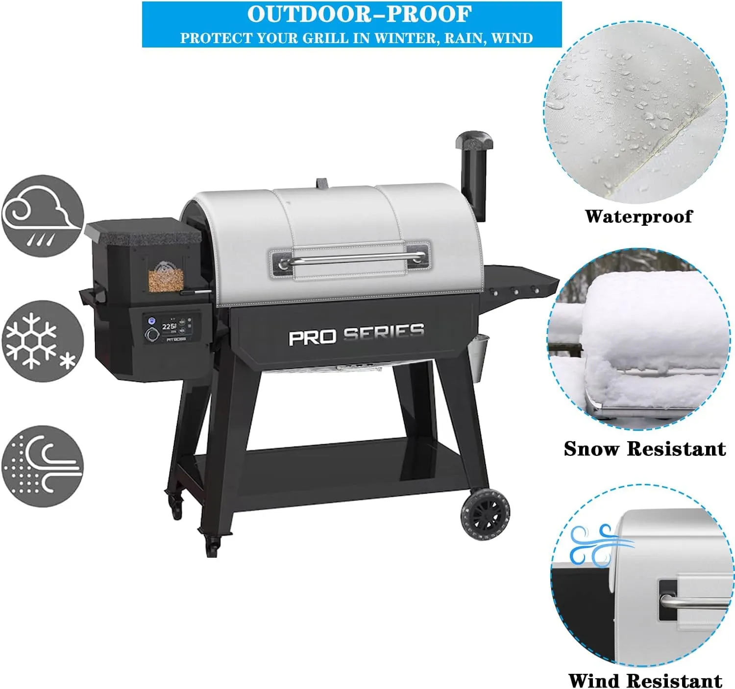 Grill Thermal Insulated Blanket for Pit Boss 1150 Series Pro series II 1150 Wood Pellet Grill, Smoker Insulation Blanket for pit boss navigator 1150 PB1150PS3 PB1150PS2 PB1150G PB1100SP