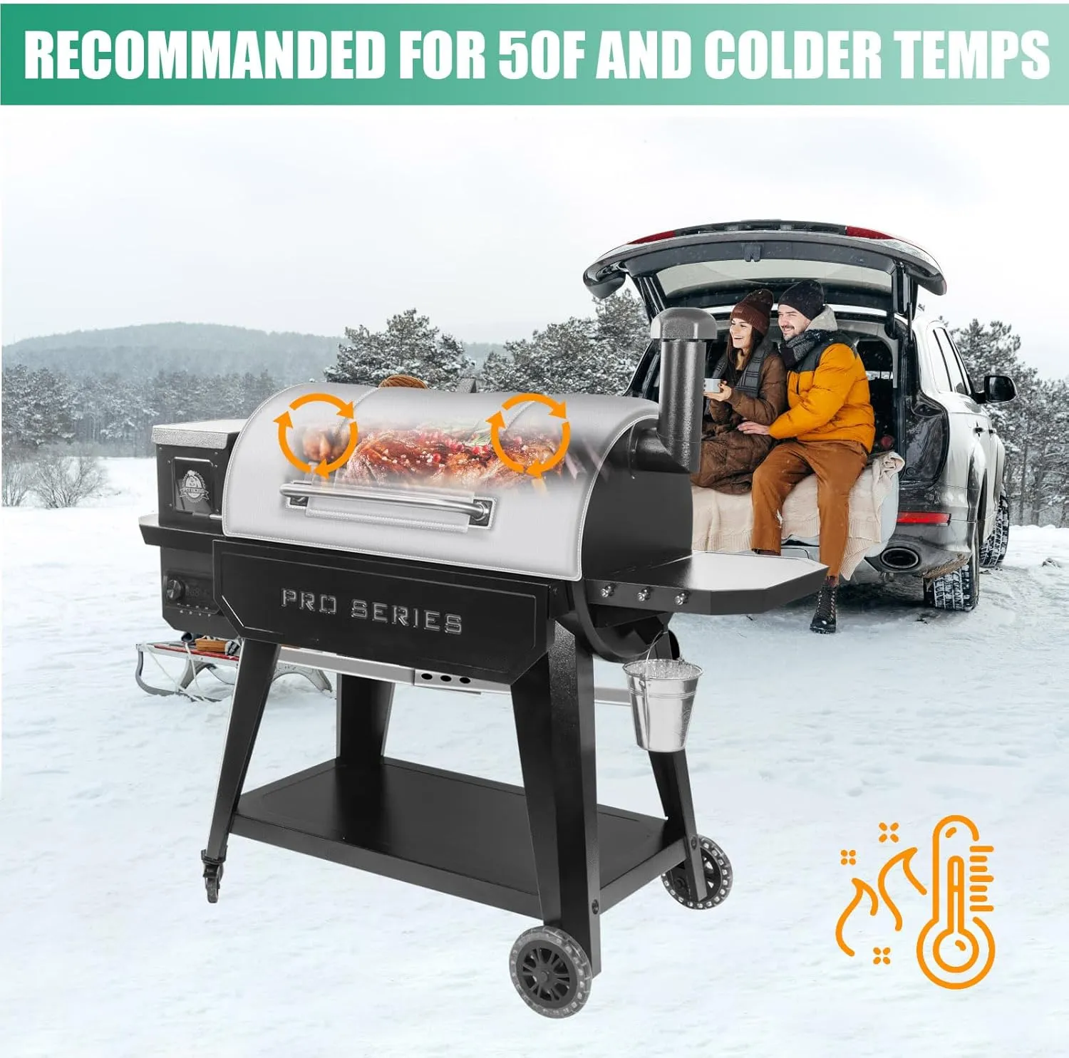 Grill Thermal Insulated Blanket for Pit Boss Pro V3 1150 PB1150PS3 PB1150PS2 PB1150G PB1100SP, Insulation Blanket for Pit Boss 1250 Pro series II 1150 Wood Pellet Grill Smoker for Winter Cooking