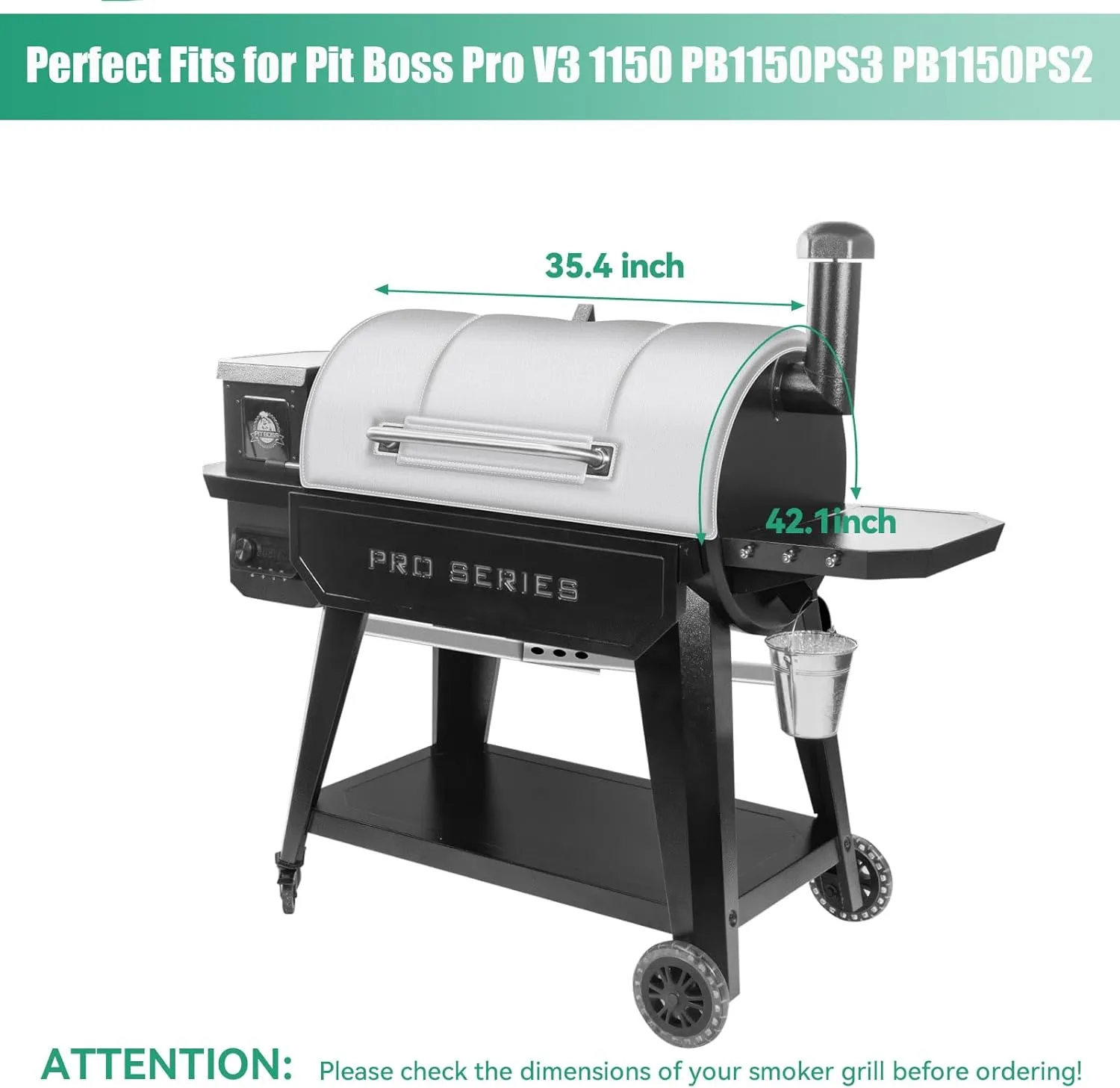 Grill Thermal Insulated Blanket for Pit Boss Pro V3 1150 PB1150PS3 PB1150PS2 PB1150G PB1100SP, Insulation Blanket for Pit Boss 1250 Pro series II 1150 Wood Pellet Grill Smoker for Winter Cooking