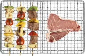 Grill, Titanium Grill Plate Ultralight Barbecue Rack BBQ Wire Mesh Baking Roasting Cooling Net Plate for Outdoor Camping Backpacking Picnic