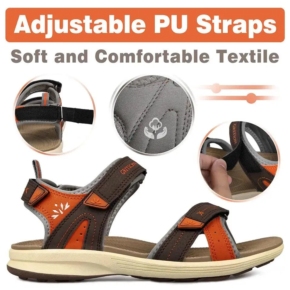 GRITION Womens Outdoor Sandals Summer Flat Trekking Girls Beach Shoes Fashion Light Weight Non Slip Casual Sports 2021 Size 41