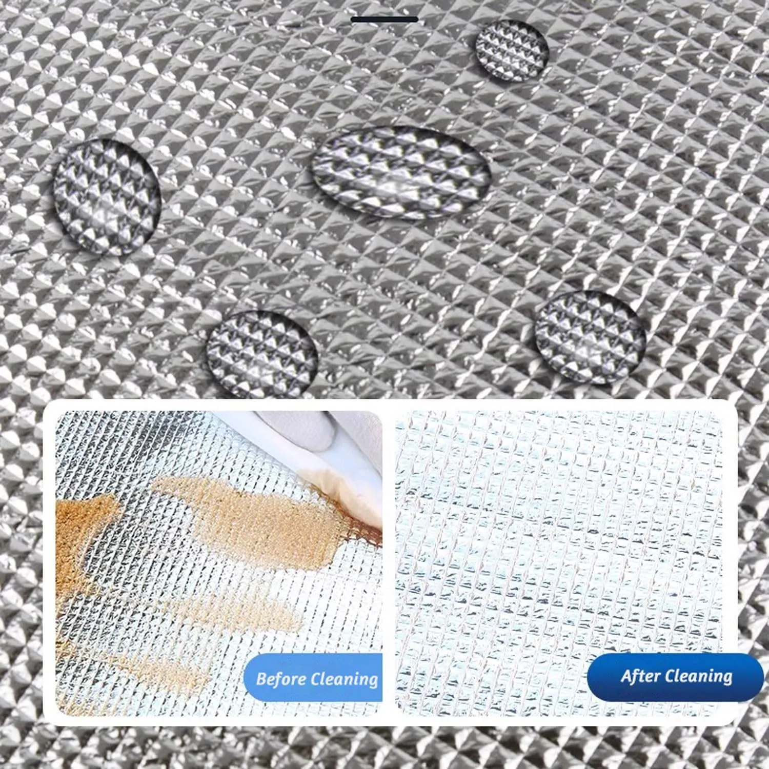 Ground Mat Double Sided Aluminum Foil Camping Mat Picnic Mat Insulating Thermal Mat Foil Foam Pad for Reflecting Heat Foil Camping Mat, with Storage Bag