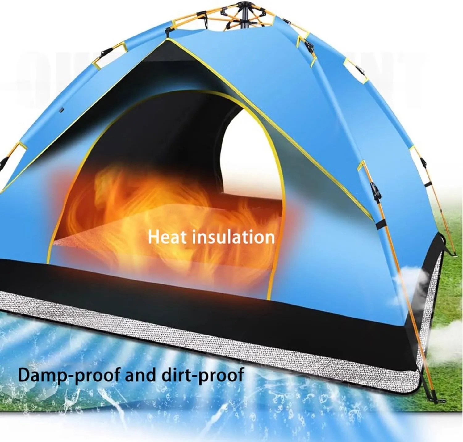 Ground Mat Double Sided Aluminum Foil Camping Mat Picnic Mat Insulating Thermal Mat Foil Foam Pad for Reflecting Heat Foil Camping Mat, with Storage Bag