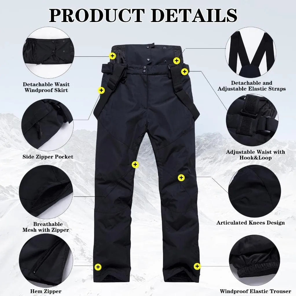 GS SNOWING Men's Jacket and Pants Set Insulated Waterproof Waterproof Snowboard Snowsuits for Snow Sport