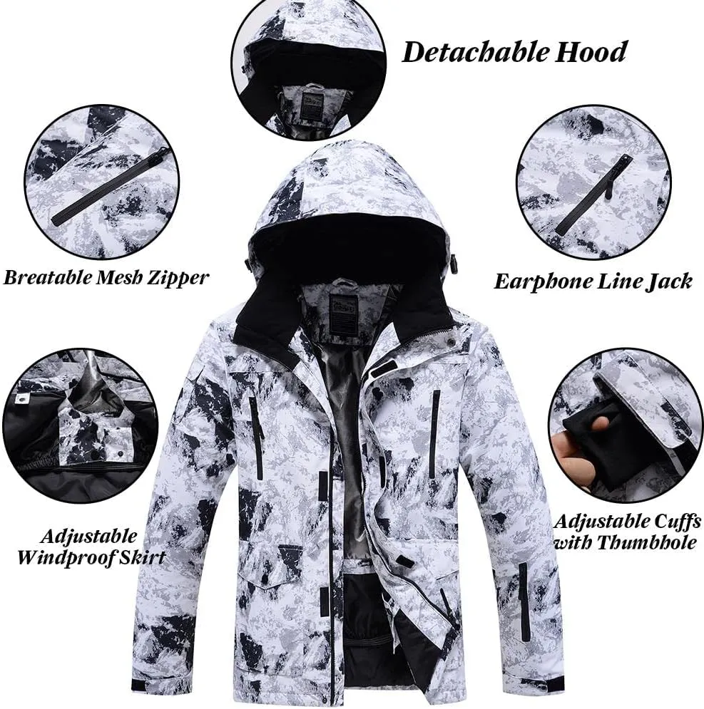 GS SNOWING Men's Jacket and Pants Set Insulated Waterproof Waterproof Snowboard Snowsuits for Snow Sport