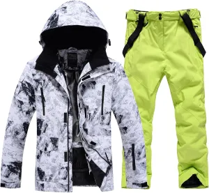 GS SNOWING Men's Jacket and Pants Set Insulated Waterproof Waterproof Snowboard Snowsuits for Snow Sport