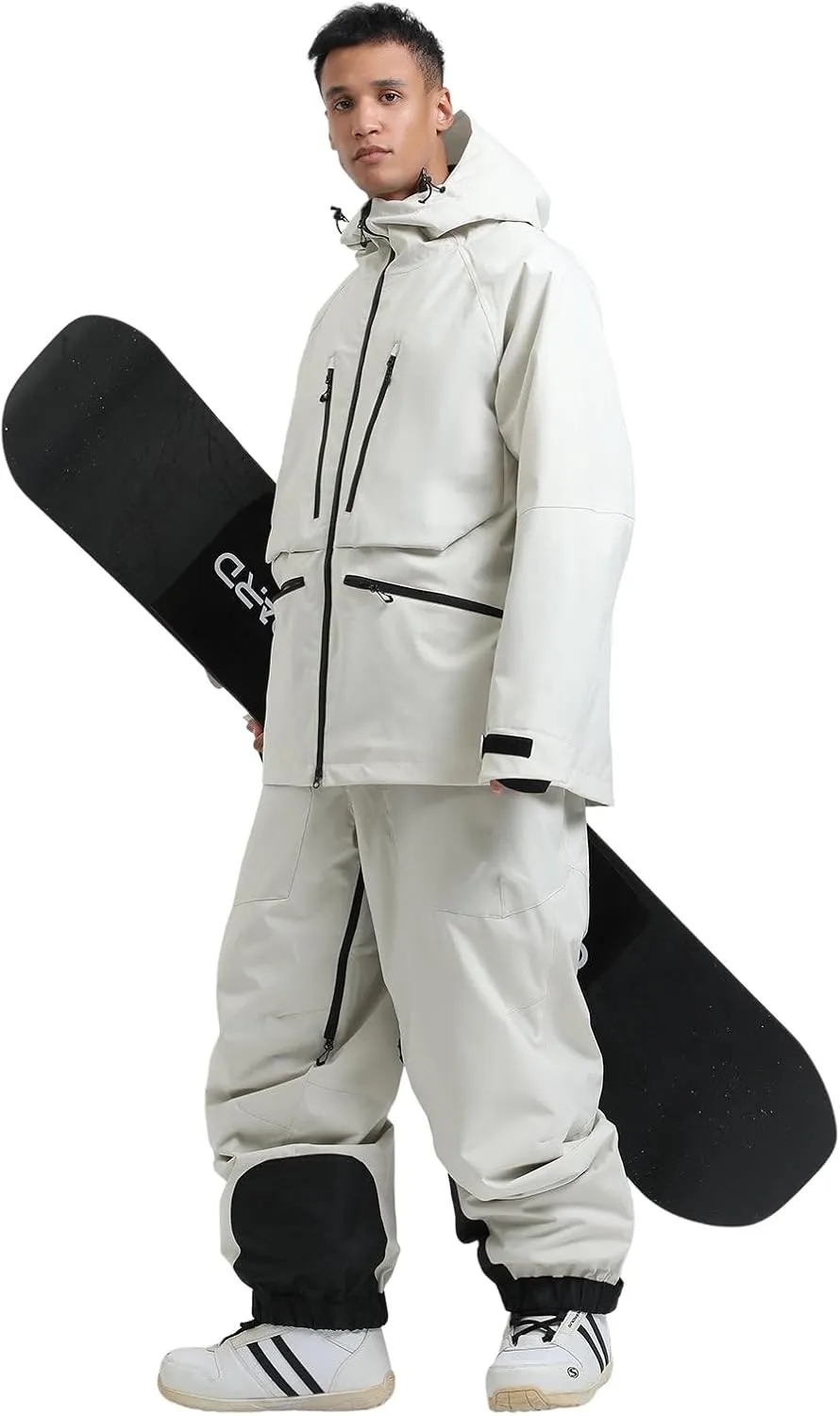 GSOU SNOW Men Snow Bibs Women Baggy Ski Pants Snowboard Overall Insulated Waterproof Windproof Warm Winter