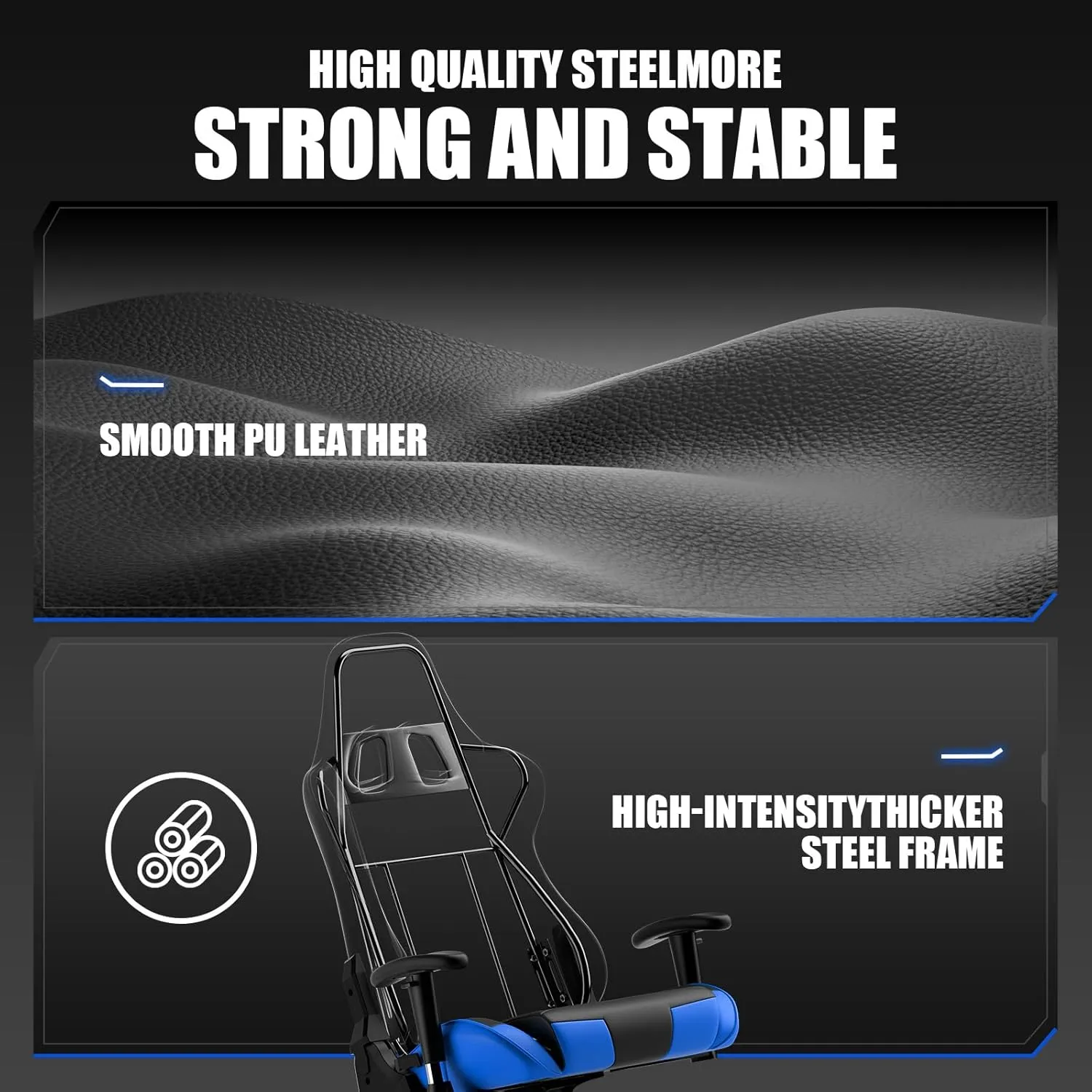 GTRACING Gaming Chair Racing Office Computer Ergonomic Video Game Chair Backrest and Seat Height Adjustable Swivel Recliner with Headrest and Lumbar Pillow Esports Chair (NavyBlue)