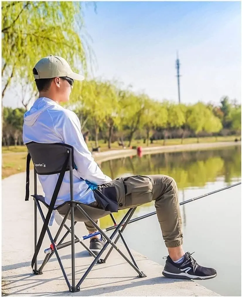 Habrur Camping Chair Fishing Chair Folding Chairs Camping Folding Backrest Chair Lightweight Portable Small Stool Padded Seat for Camping Garden Trips Lawn Chairs Outside (Color : A)