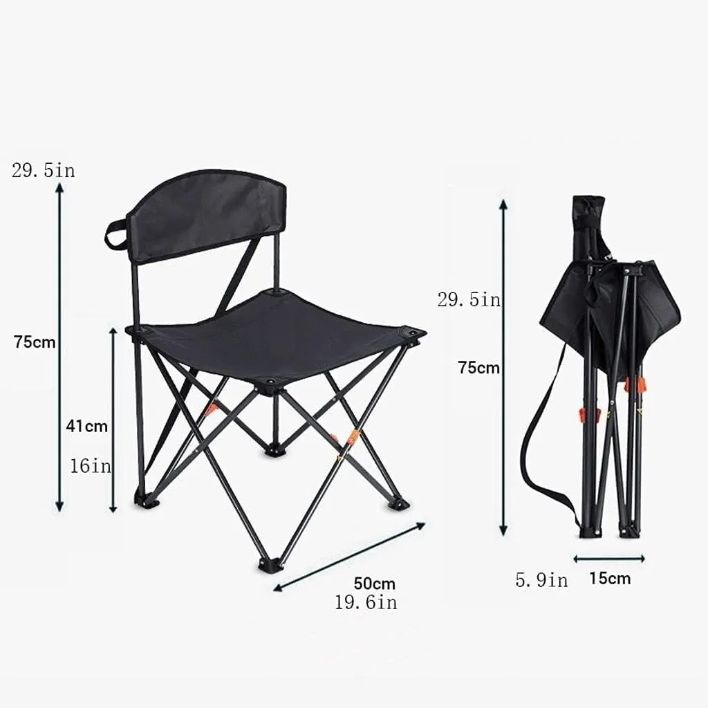 Habrur Camping Chair Fishing Chair Folding Chairs Camping Folding Backrest Chair Lightweight Portable Small Stool Padded Seat for Camping Garden Trips Lawn Chairs Outside (Color : A)