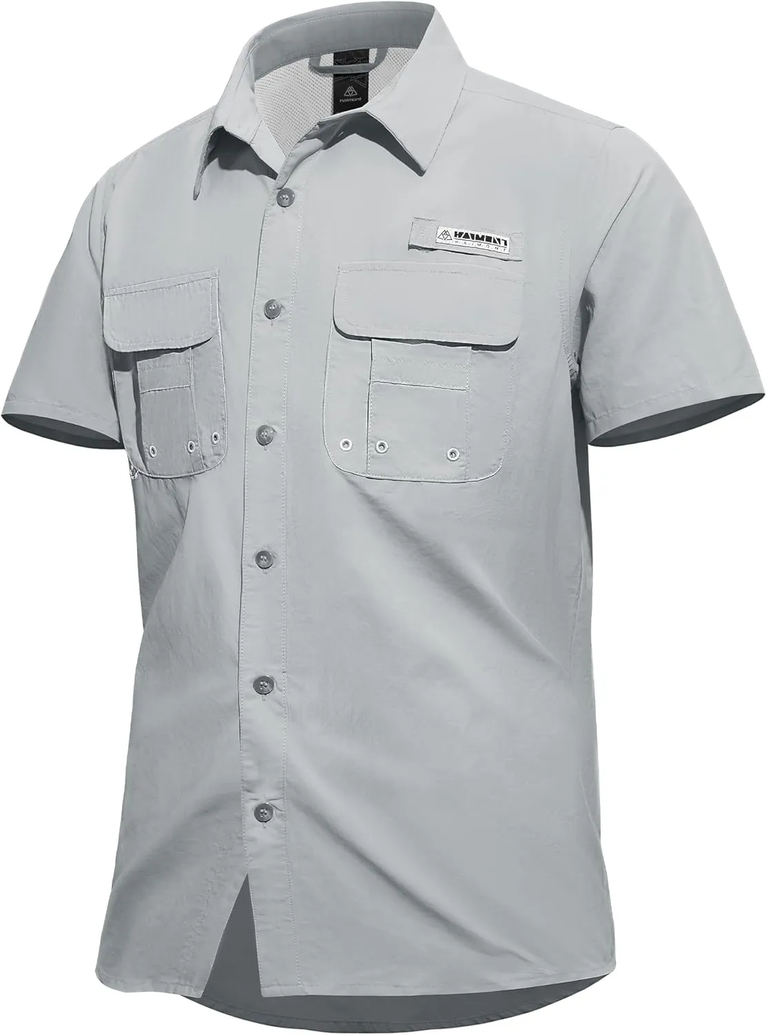 Haimont Men's Fishing Shirts Sun Protection Button Down Hiking Travel Camping Shirt Short Sleeve UV UPF50  Top